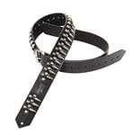 Levy's PM28-2B Leather Guitar Strap Black with Bullets